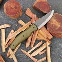 Crafter Stonewashed in groen - Bushcraft mes